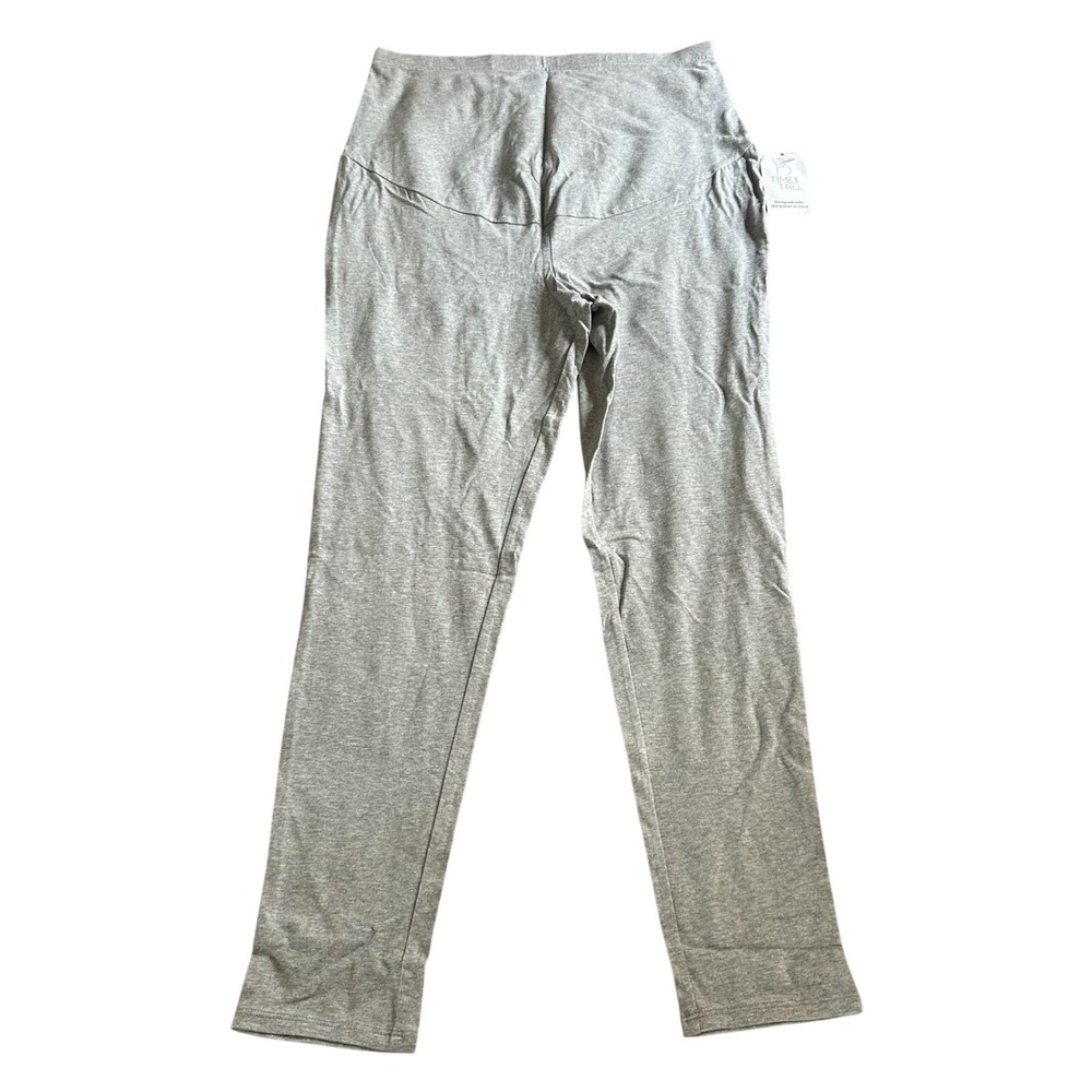 Time And Tru Maternity Ankle Leggings Women's Size Large Gray Stretchy Pants